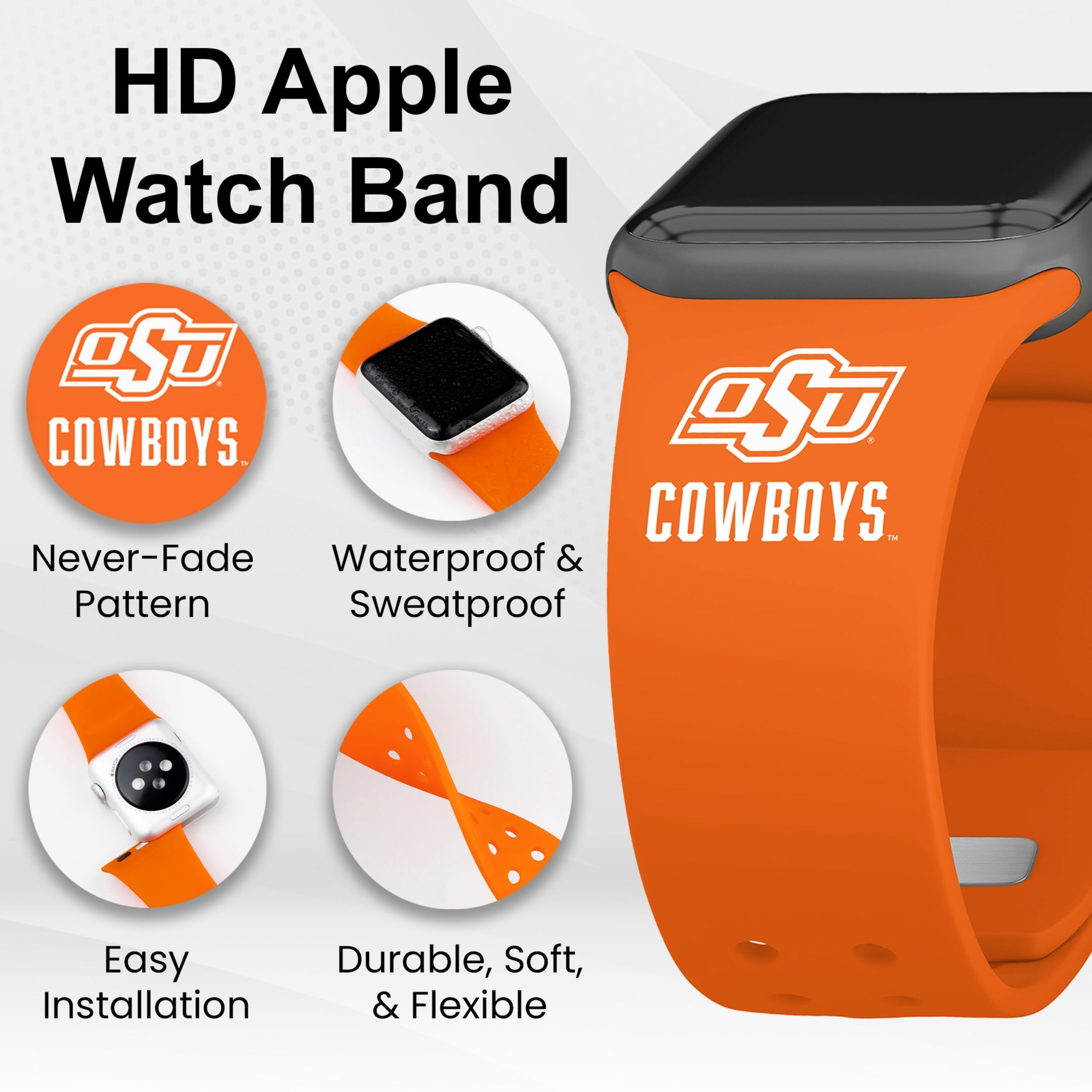 Oklahoma State Cowboys HD Apple Watch Band 14