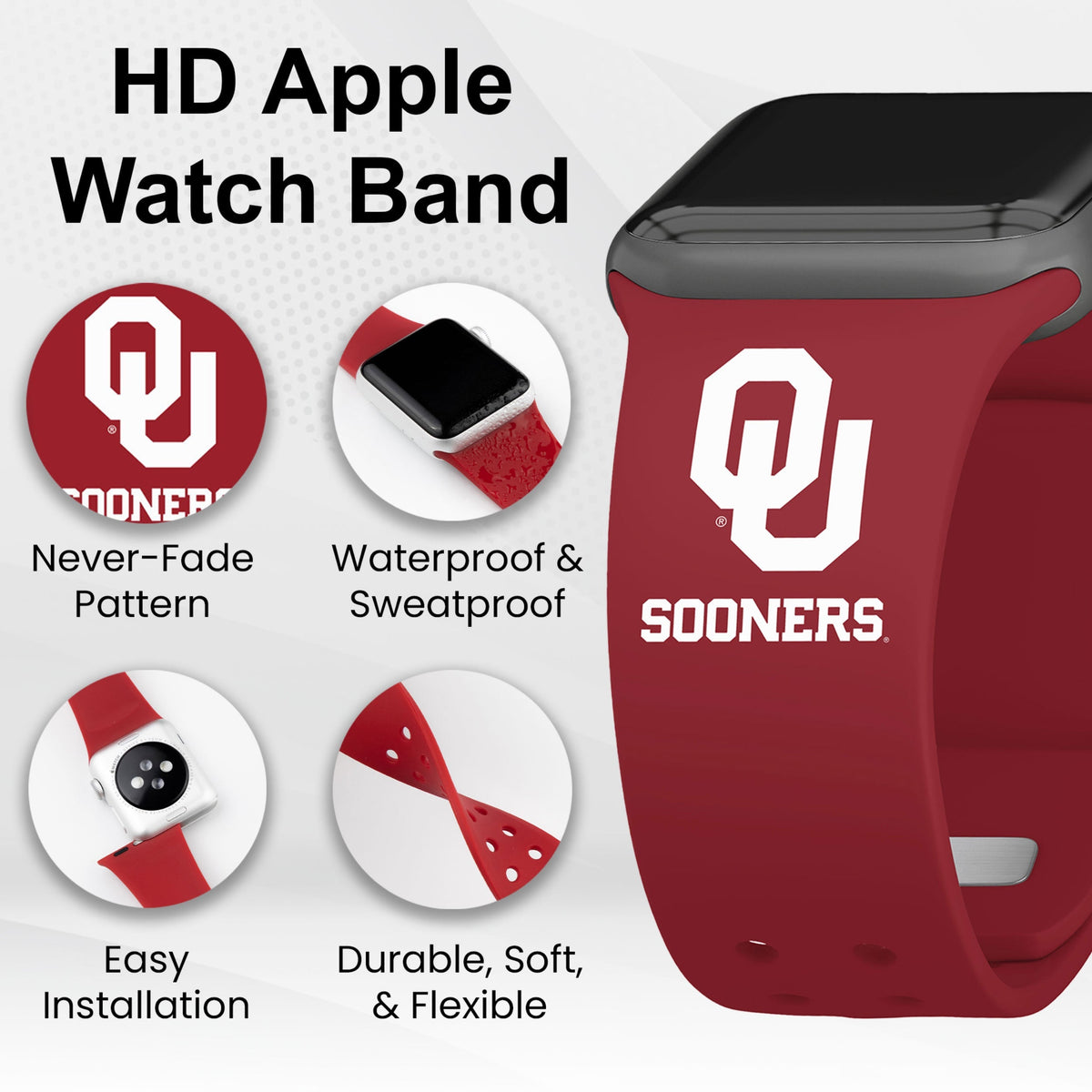 Oklahoma Sooners HD Apple Watch Band | Affinity Bands 14