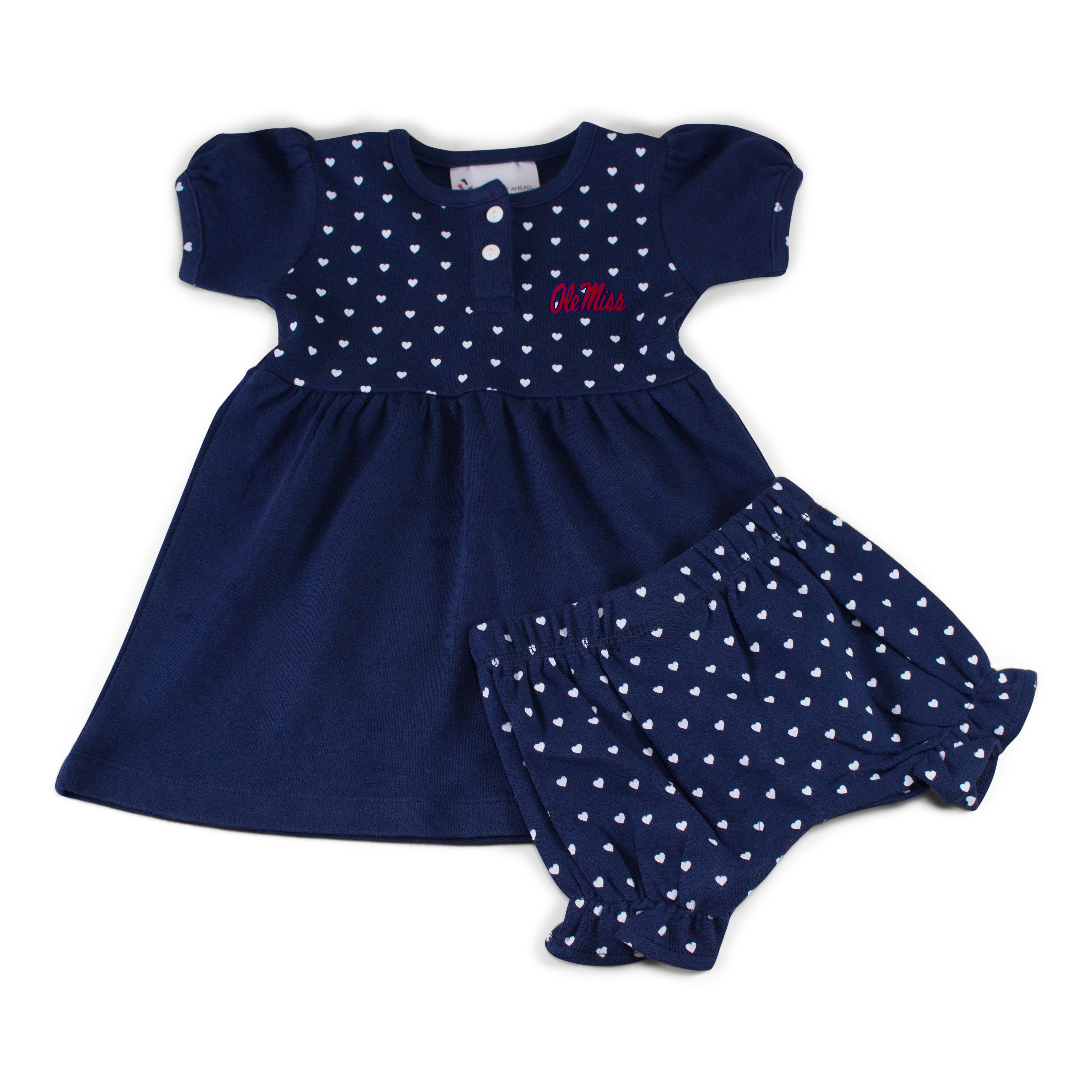 Ole Miss Girl's Heart Dress with Bloomers | Two Feet Ahead
