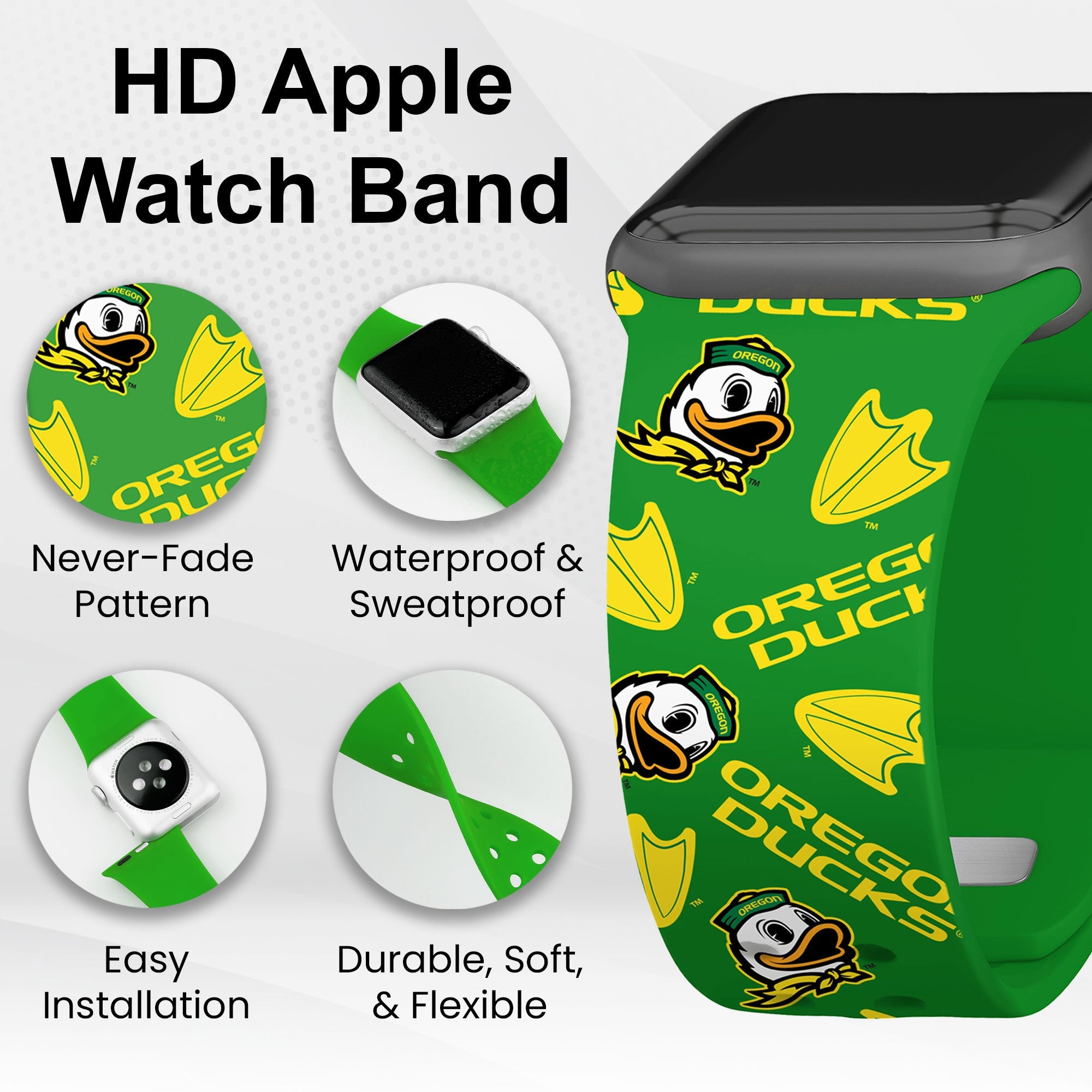Oregon Ducks HD Apple Watch Band 10