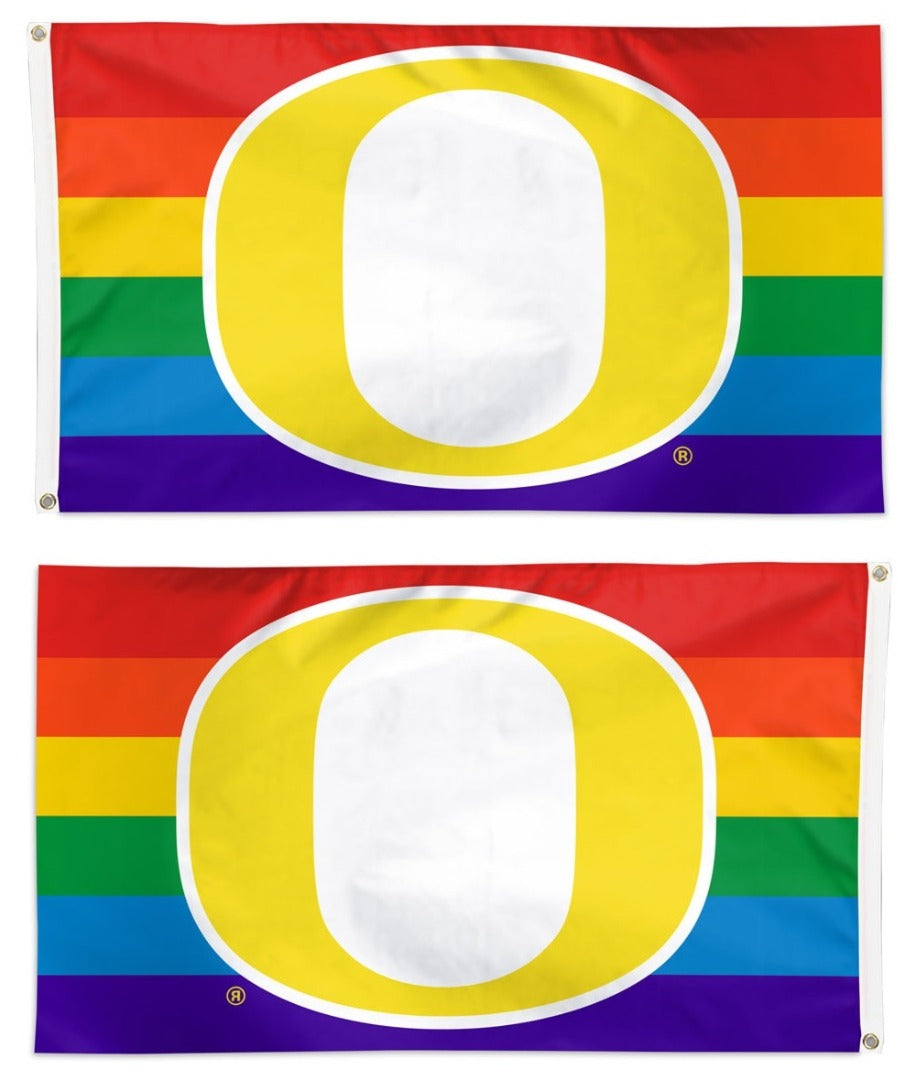 Oregon Ducks Flag 3x5 Pride Rainbow