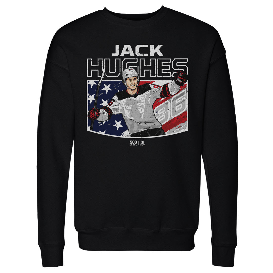 Jack Hughes New Jersey American Flag 1