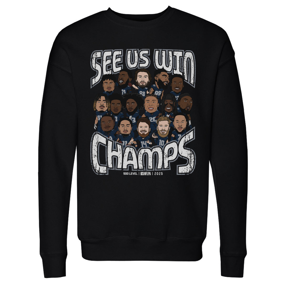 Seattle Football 2025 Champs Cartoon