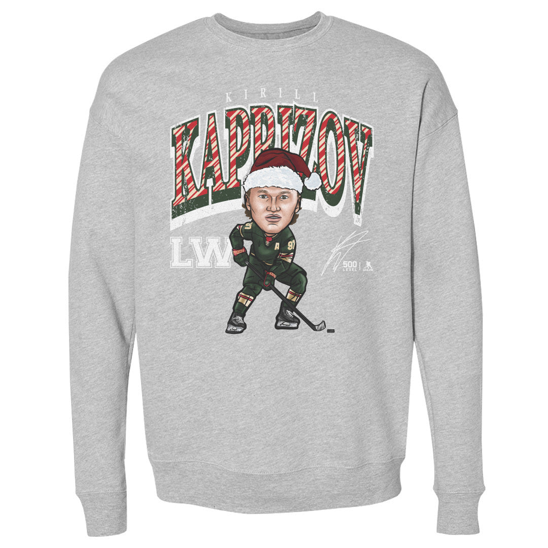 Kirill Kaprizov Minnesota Cartoon Santa Hat