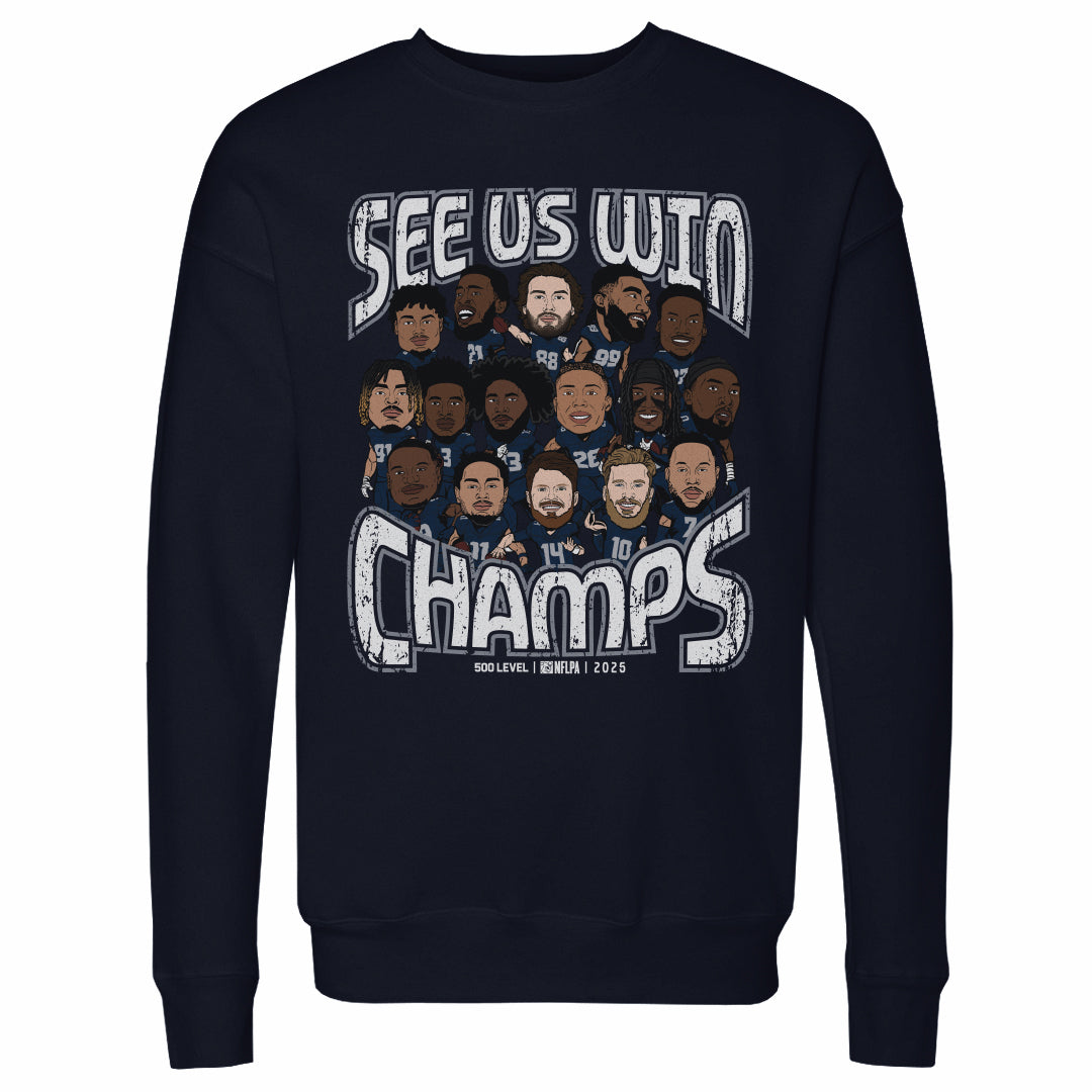 Seattle Football 2025 Champs Cartoon