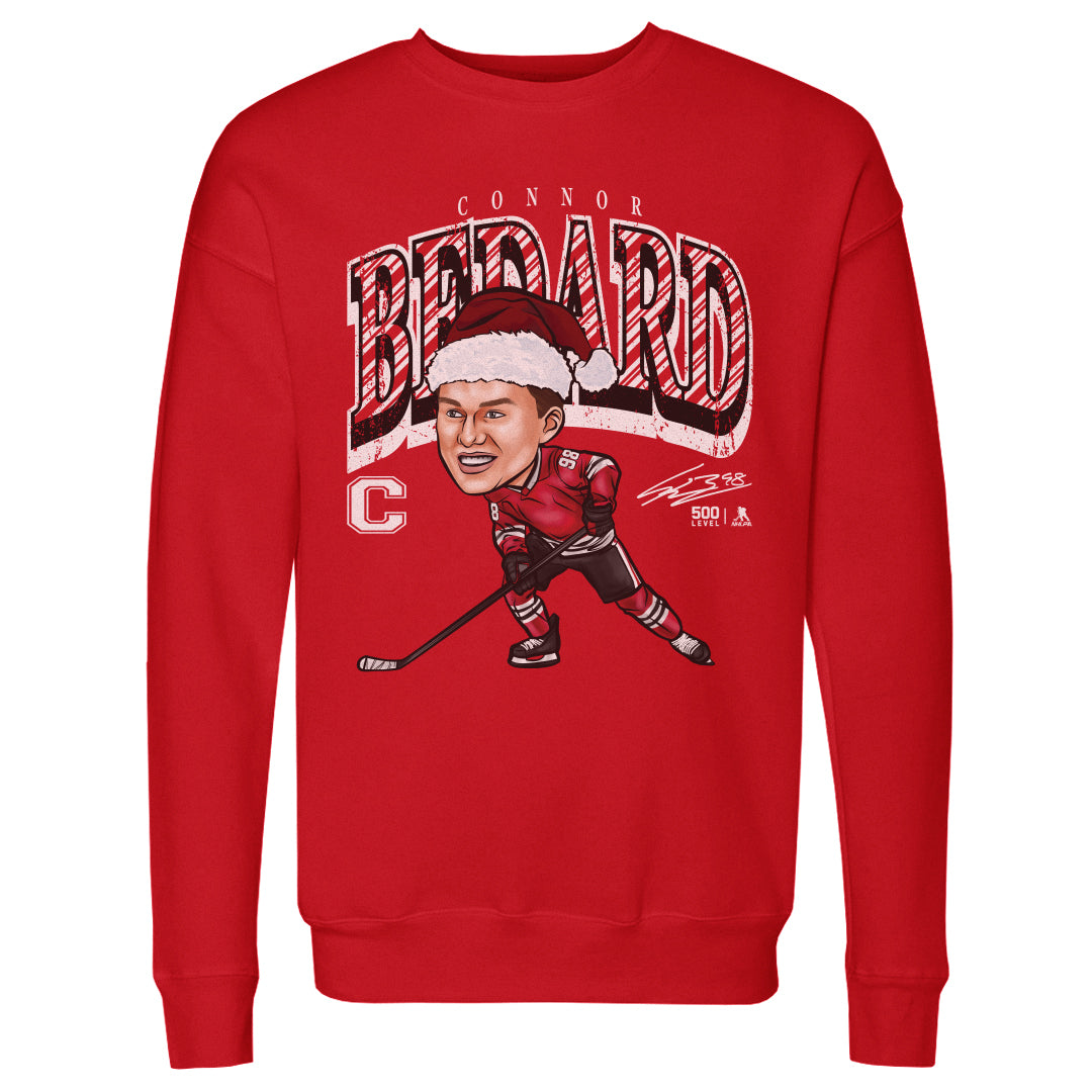 Connor Bedard Chicago Cartoon Santa Hat