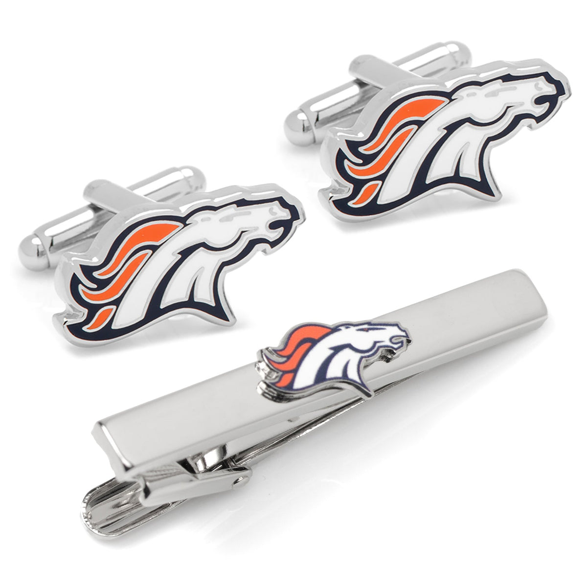 NFL Denver Broncos Cufflinks and Tie Bar Gift Set 1