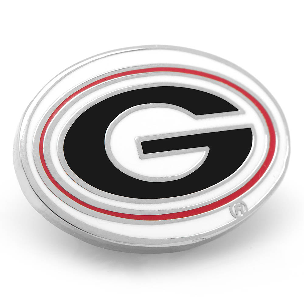 NCAA University of Georgia Bulldog Cufflinks and Lapel Pin Gift Set 6