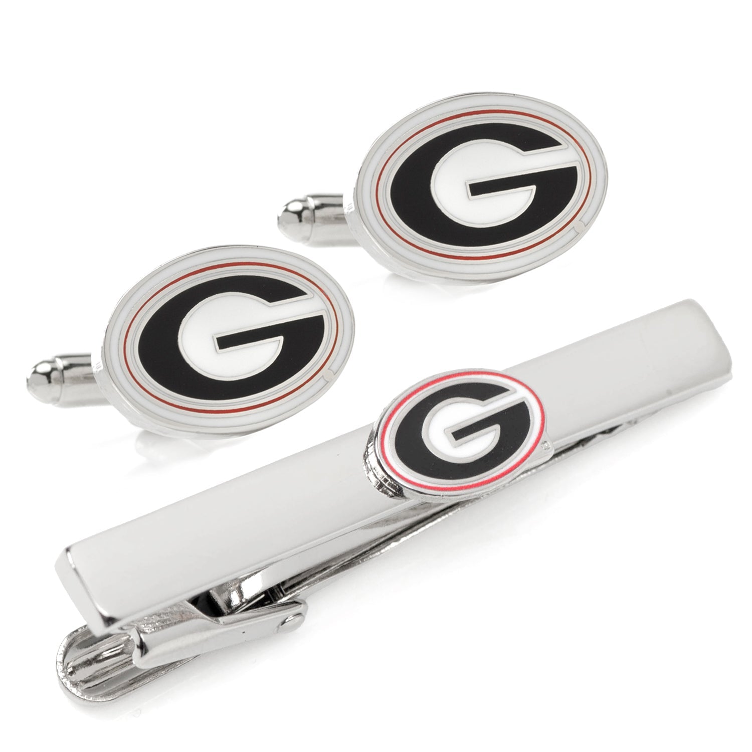 NCAA University of Georgia Bulldogs Cufflink and Tie Clip Gift Set 1