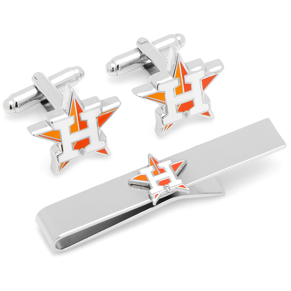 MLB Houston Astros Cufflinks and Tie Bar Gift Set 1