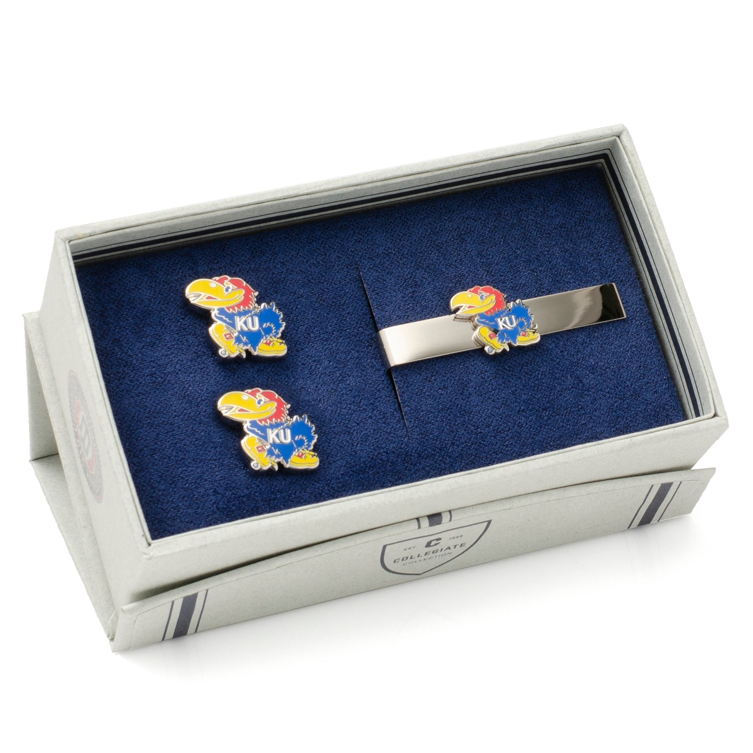 NCAA University of Kansas Jayhawks Cufflinks and Tie Bar Gift Set 2