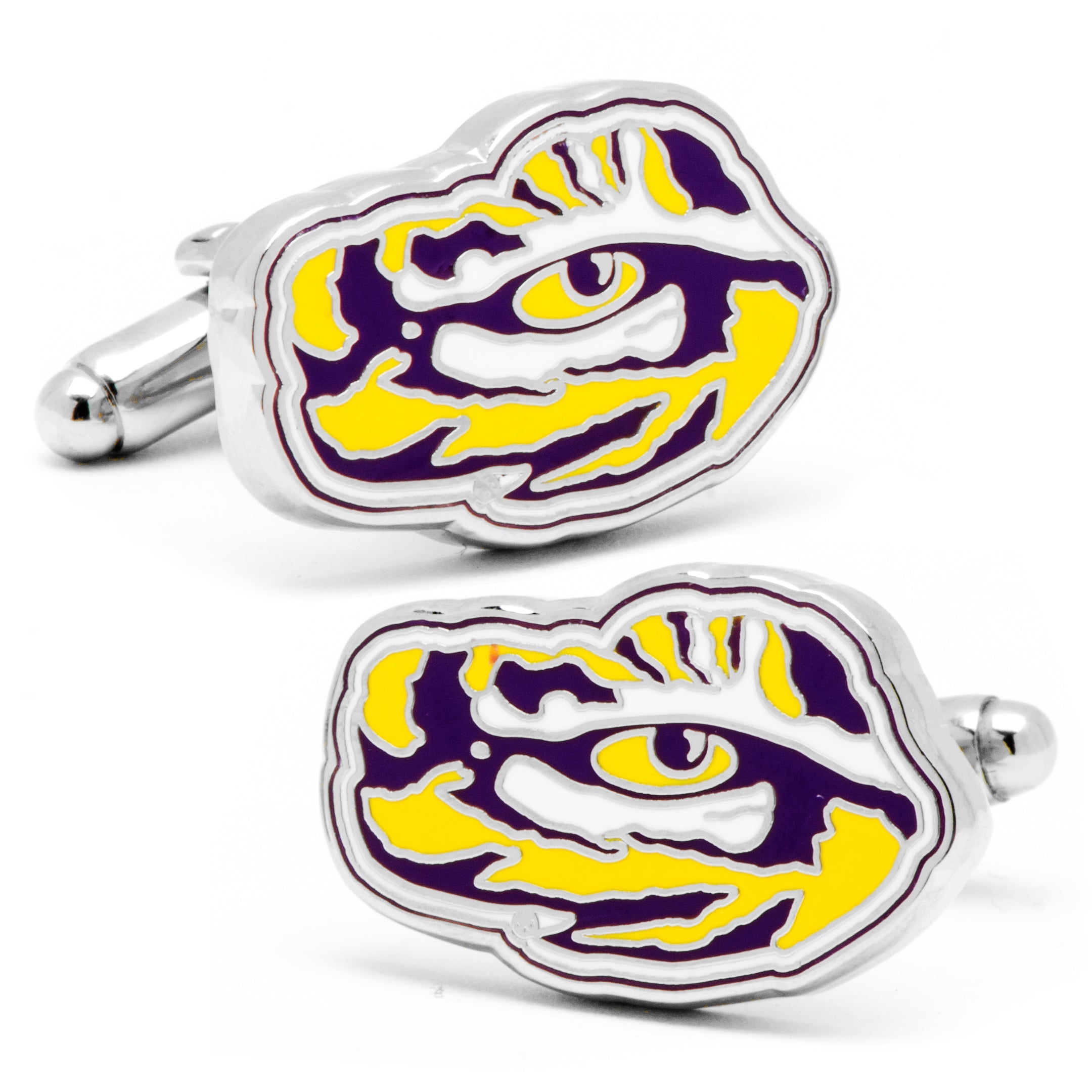 NCAA LSU Tiger's Eye Cufflinks and Tie Bar Gift Set 3