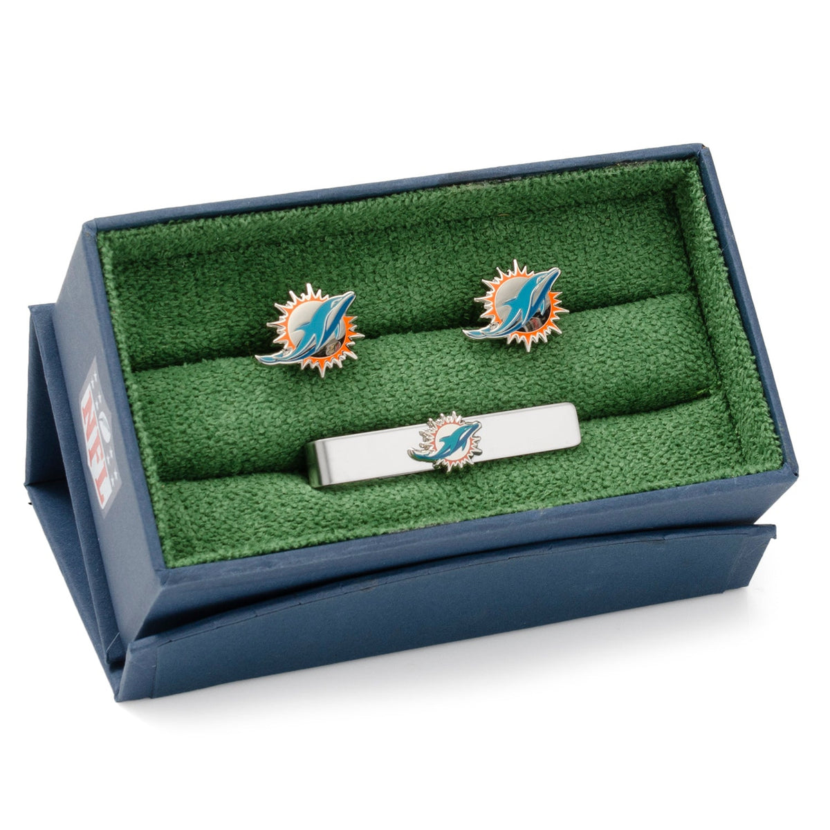 NFL Miami Dolphins Cufflinks and Tie Clip Gift Set 2