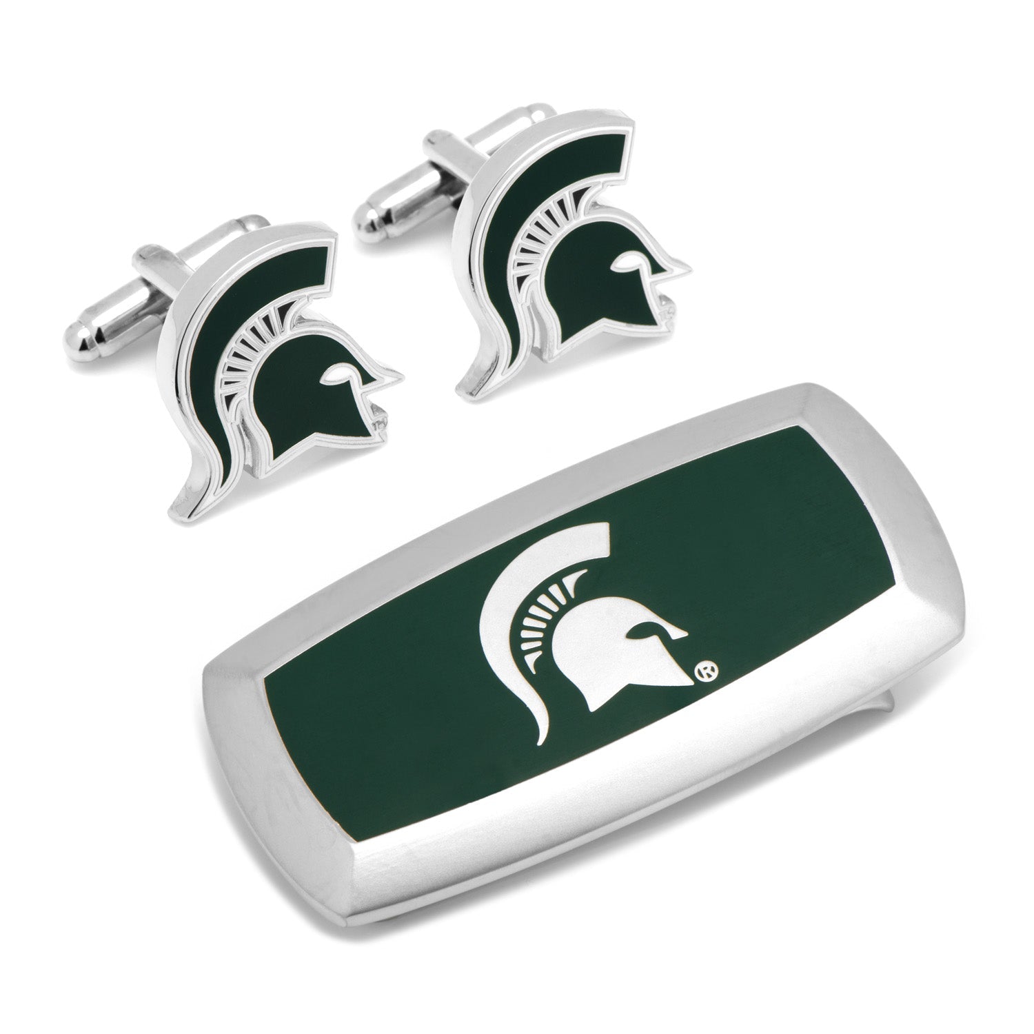 NCAA Michigan State Spartans Cufflinks and Cushion Money Clip Set 1