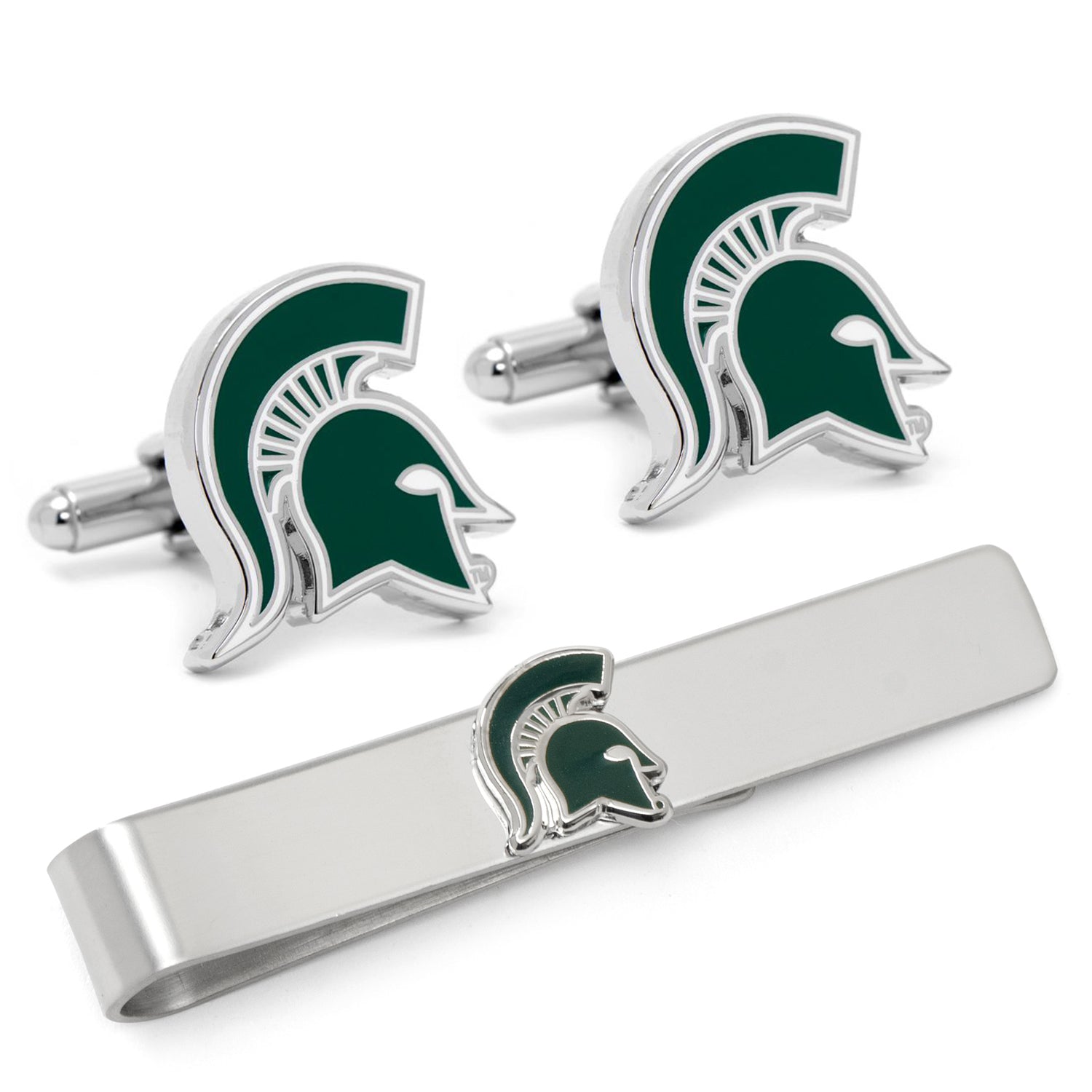NCAA Michigan State Spartans Cufflinks and Tie Bar Gift Set 1