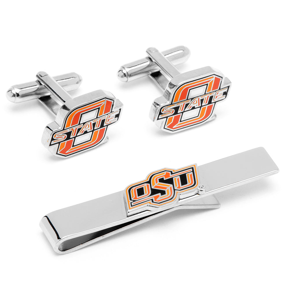 NCAA Oklahoma State Cowboys Cufflinks and Tie Bar Gift Set 1