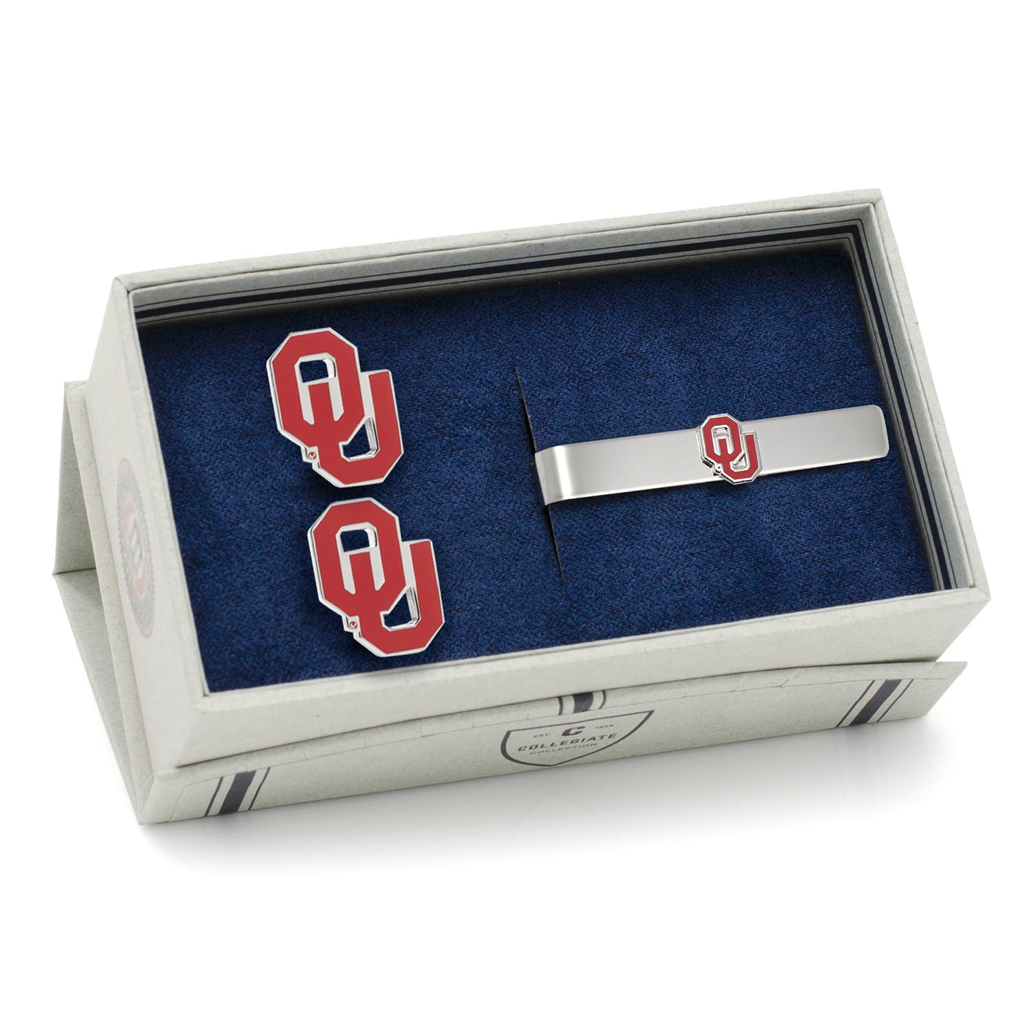 NCAA University of Oklahoma Cufflinks and Tie Bar Gift Set 2