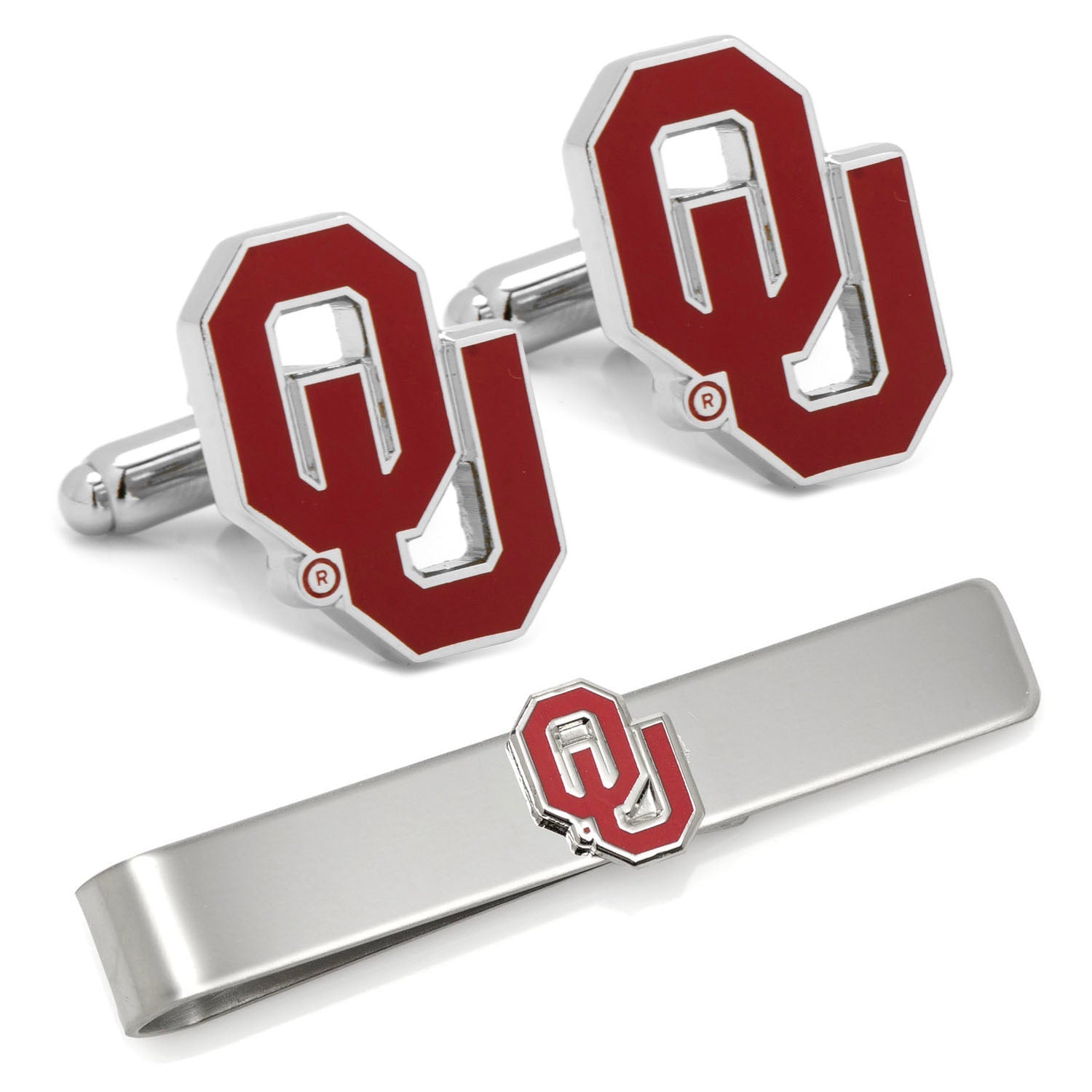 NCAA University of Oklahoma Cufflinks and Tie Bar Gift Set 1