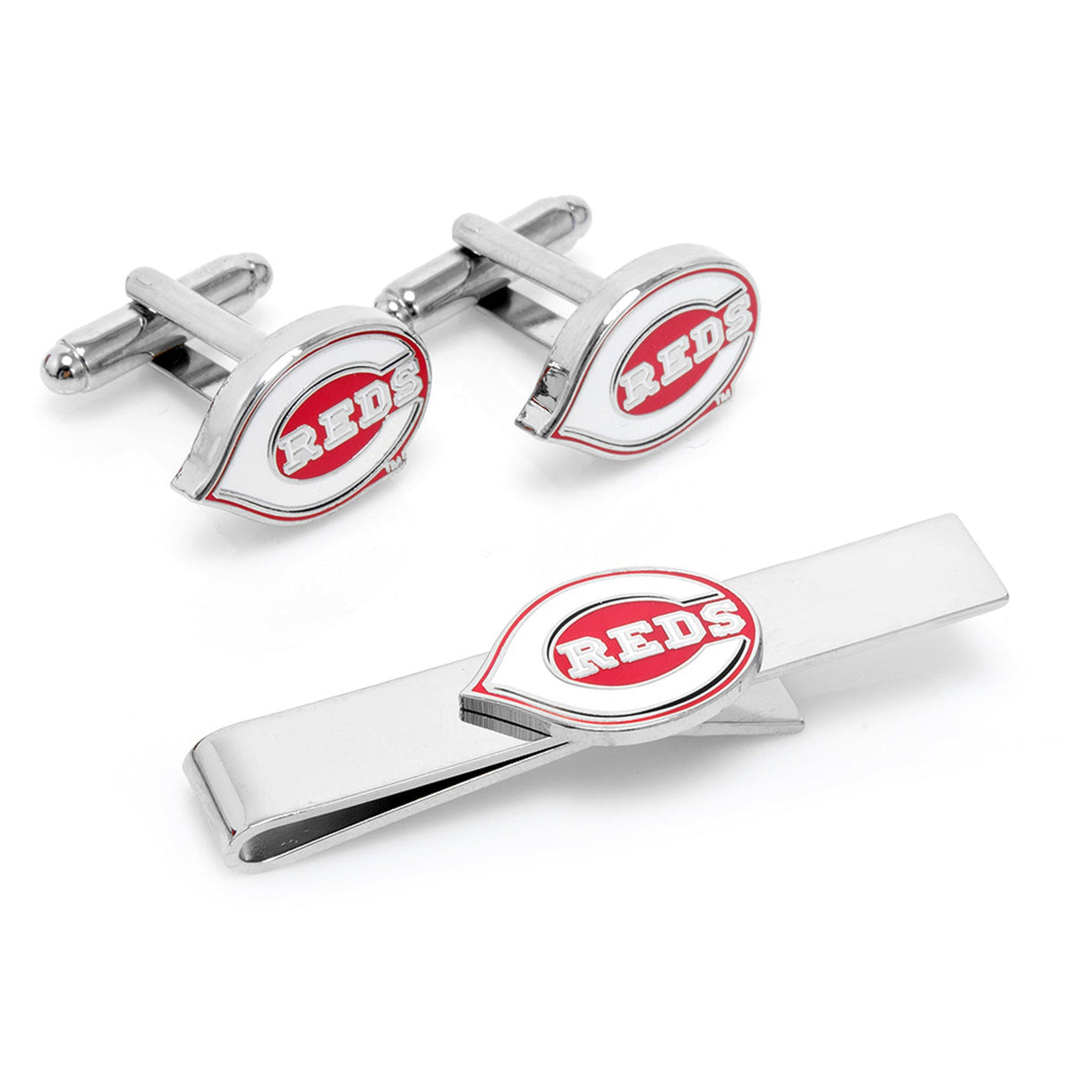 Cincinnati Reds Cufflinks and Tie Bar Gift Set 1