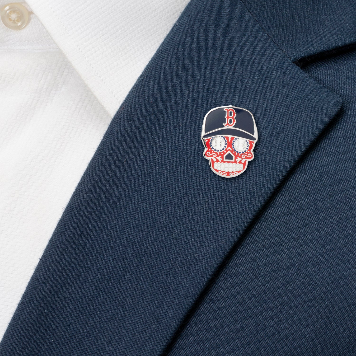 MLB Boston Red Sox Sugar Skull Lapel Pin 4