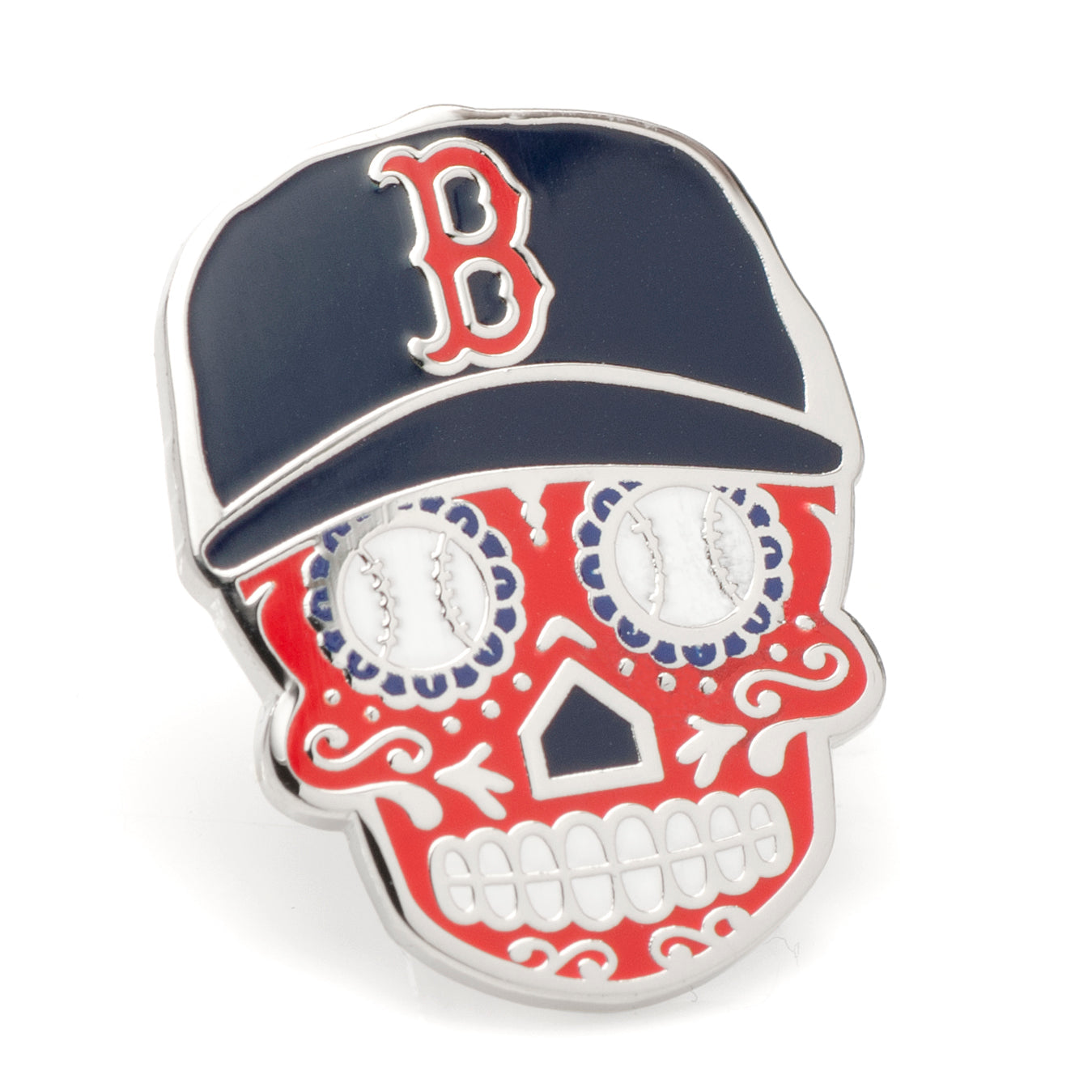 MLB Boston Red Sox Sugar Skull Lapel Pin 1