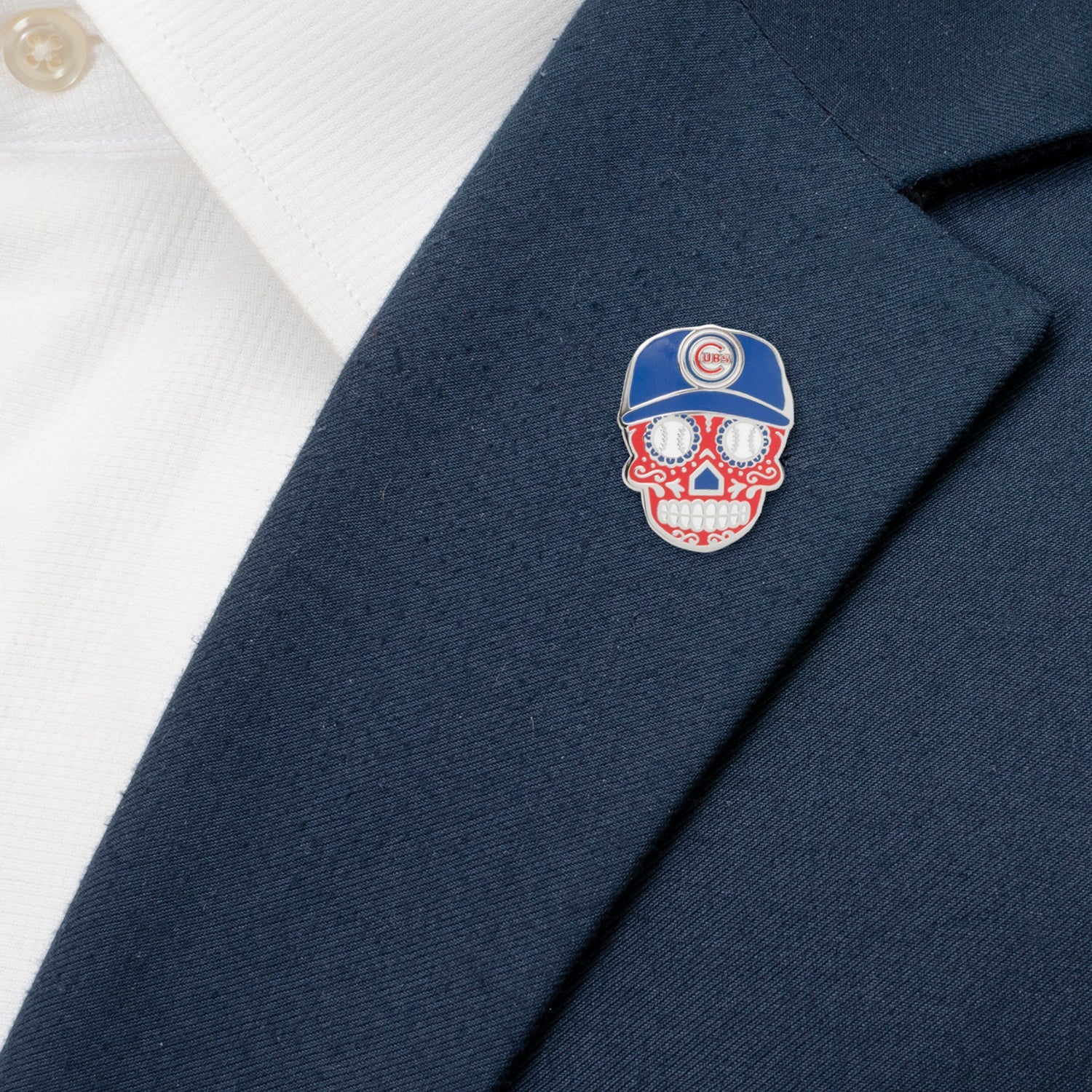 MLB Chicago Cubs Sugar Skull Cufflinks & Lapel Pin Gift Set 7