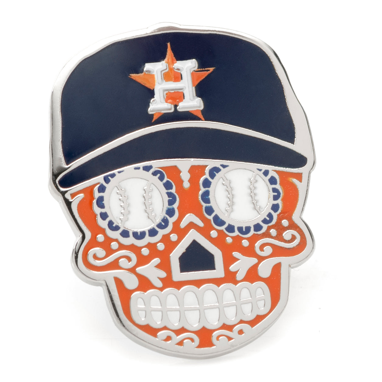 MLB Houston Astros Sugar Skull Lapel Pin 1