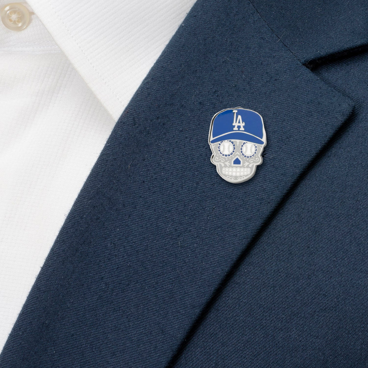 MLB LA Dodgers Sugar Skull Cufflinks & Lapel Pin Gift Set 7