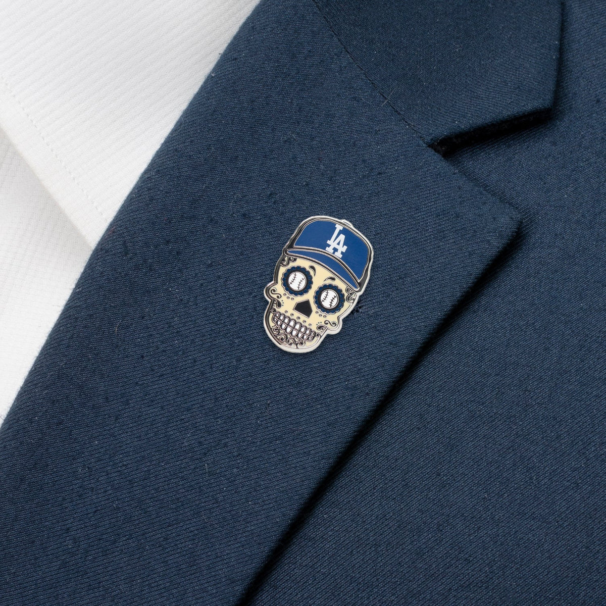 MLB LA Dodgers Sugar Skull Lapel Pin 2
