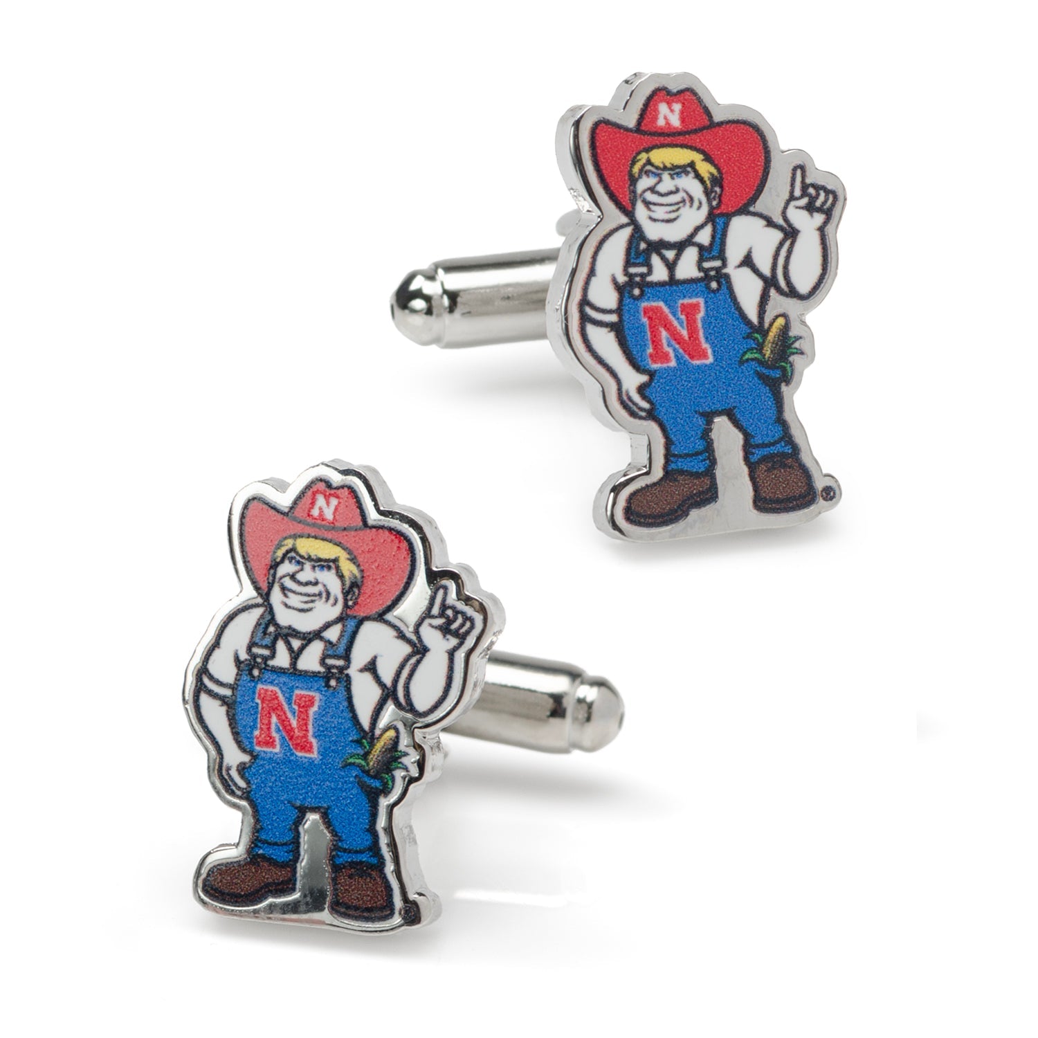 NCAA Nebraska Herbie Husker Mascot Cufflinks 1