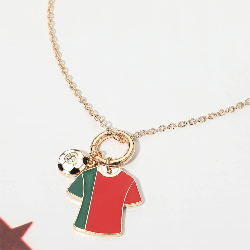 Portugal Soccer Ball Jersey Charm Toggle Pendant Necklace 1