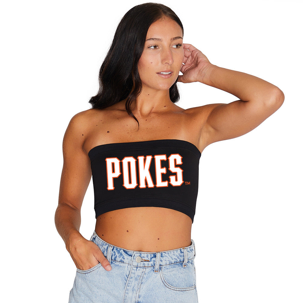 Oklahoma State Black Bandeau Top | lojobands