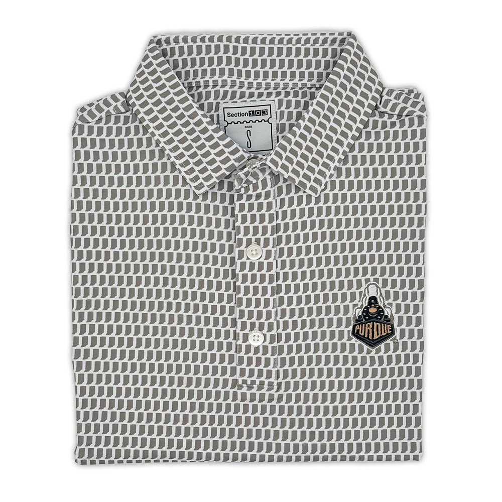 Purdue Boilermaker Map Pattern Performance Polo | Section 103 1
