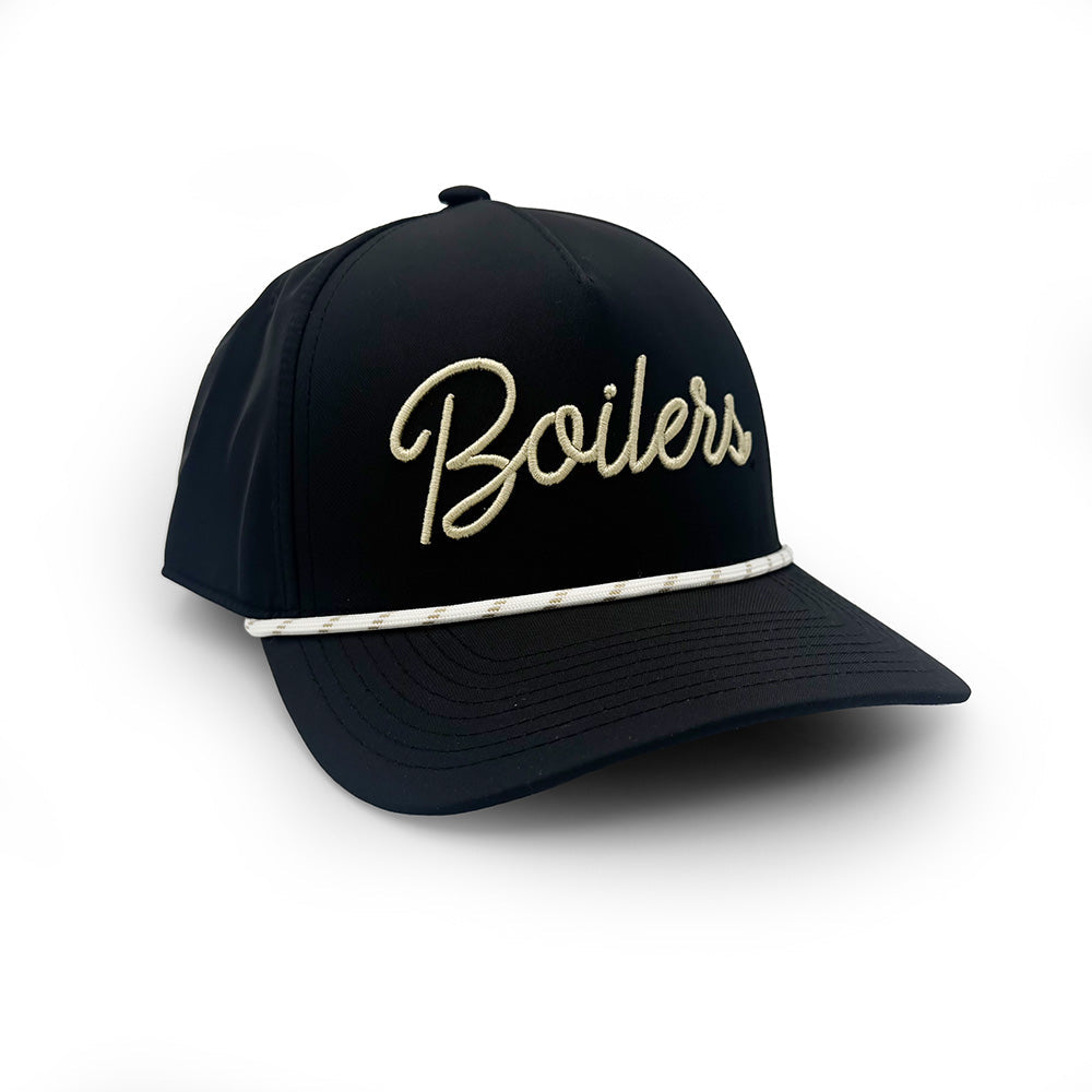 Purdue Boilers Script Rope Hat, Black | Section 103