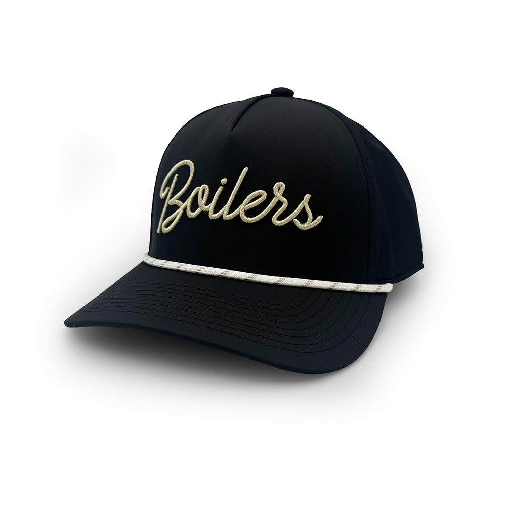 Purdue Boilers Script Rope Hat, Black | Section 103