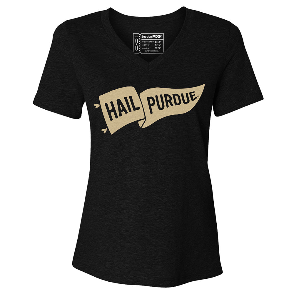 Hail Purdue Women's V-Neck T-Shirt | Section 103