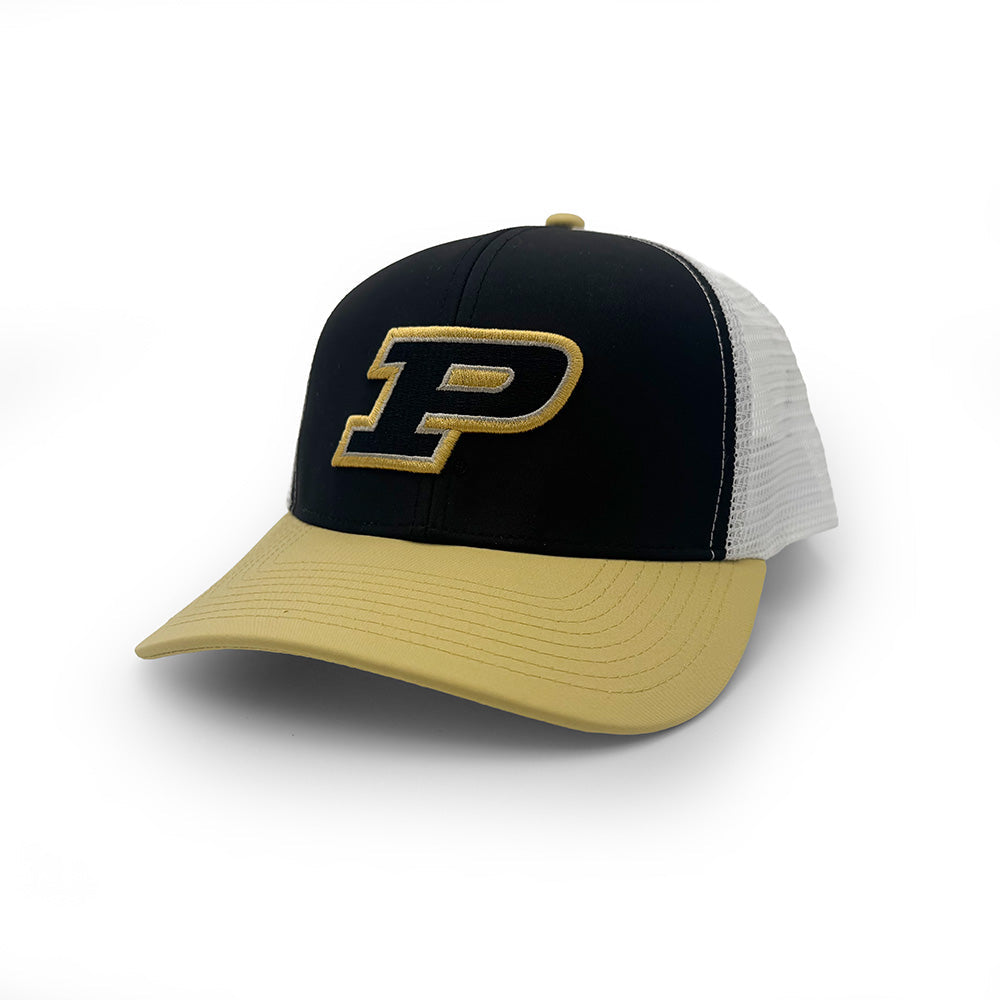 Purdue Trucker Hat, Black and Gold | Section 103