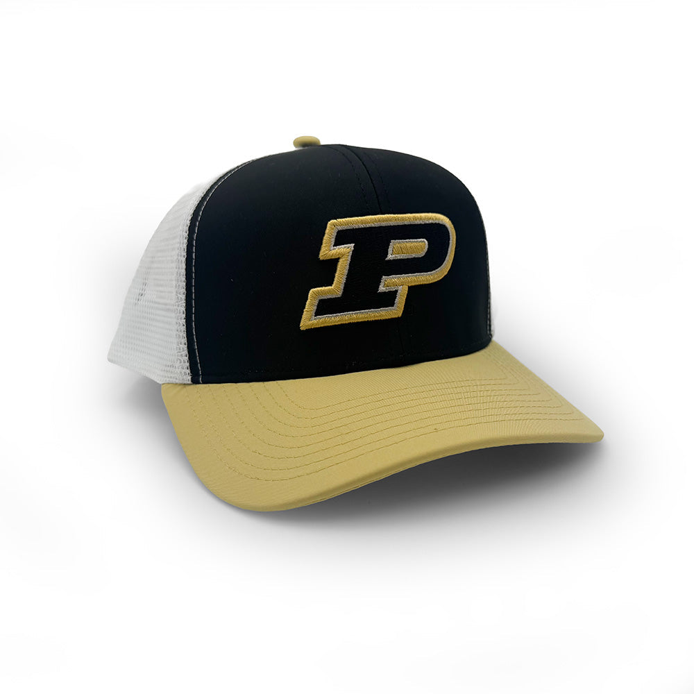 Purdue Trucker Hat, Black and Gold | Section 103