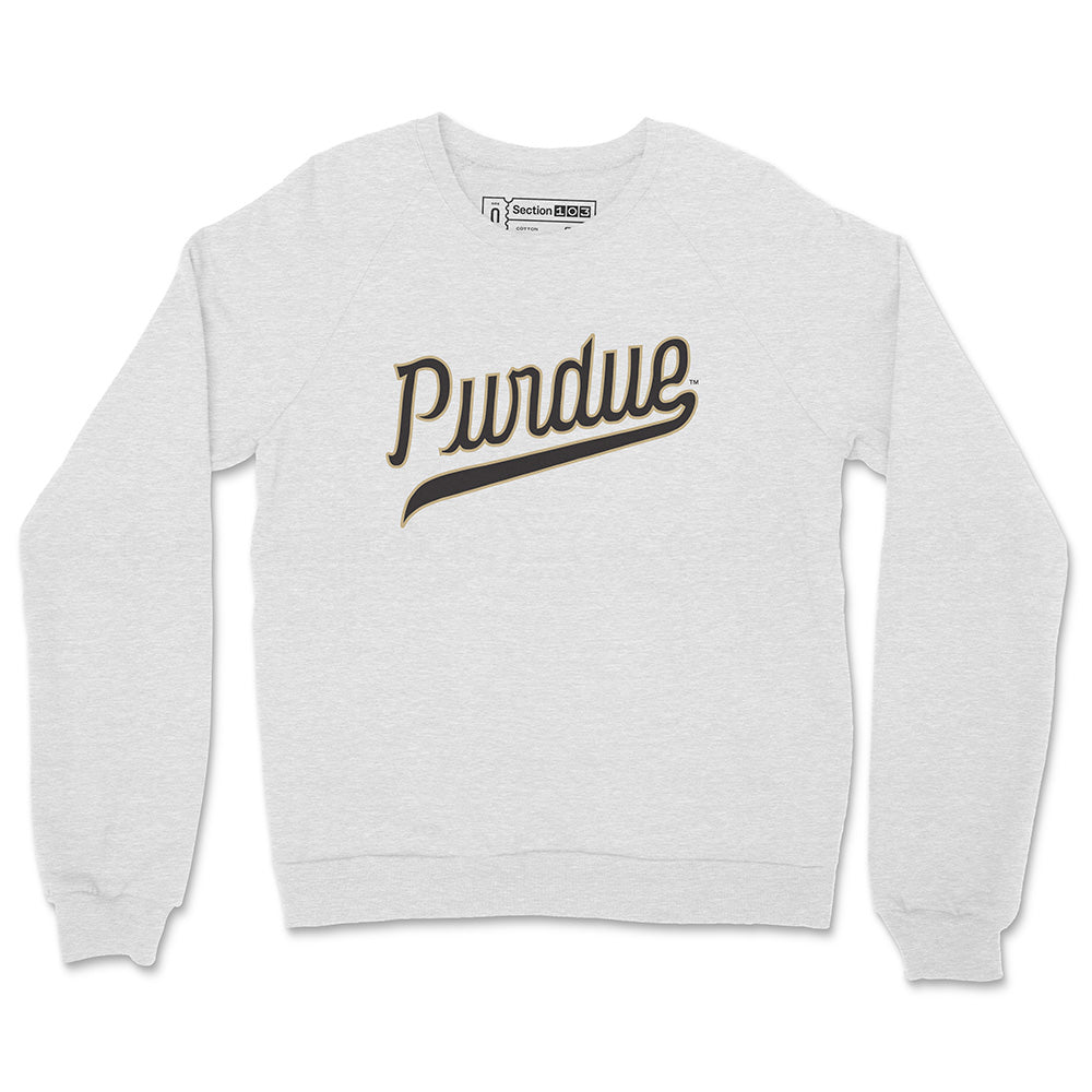 Purdue Script Crewneck Sweatshirt | Section 103