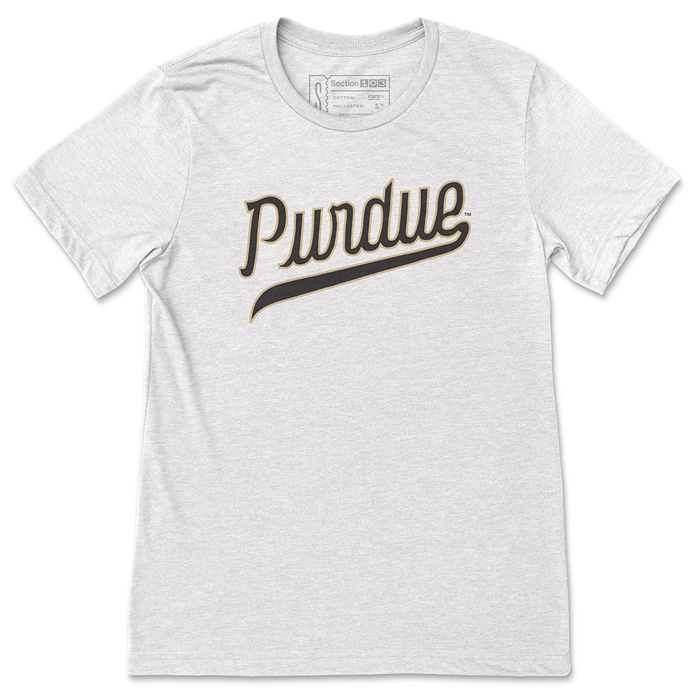 Purdue Script T-Shirt, Ash