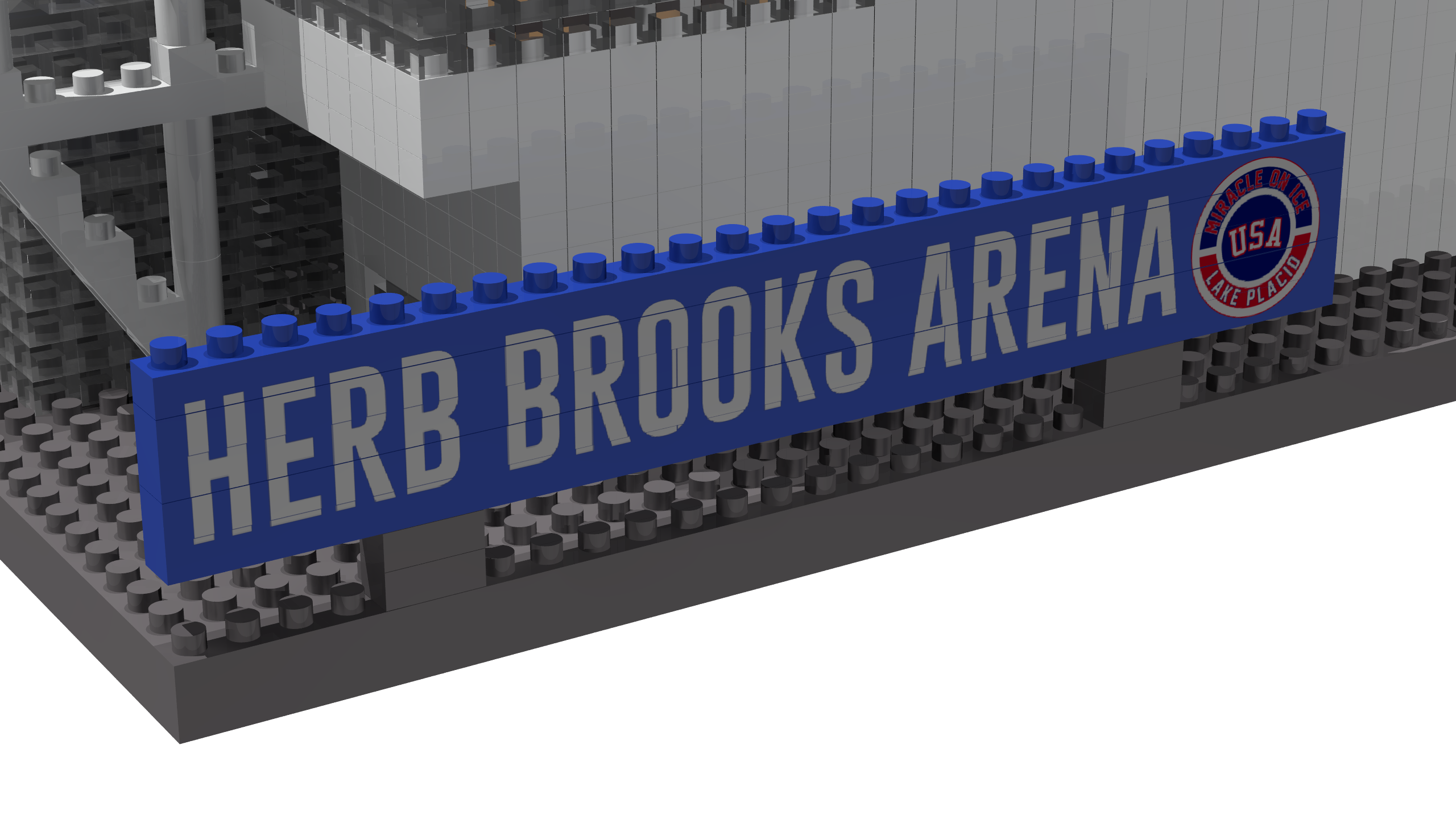 1980 Olympic Herb Brooks Arena Lake Placid Miracle on Ice BRXLZ Builder Set 12X10X3.5 Inches 12