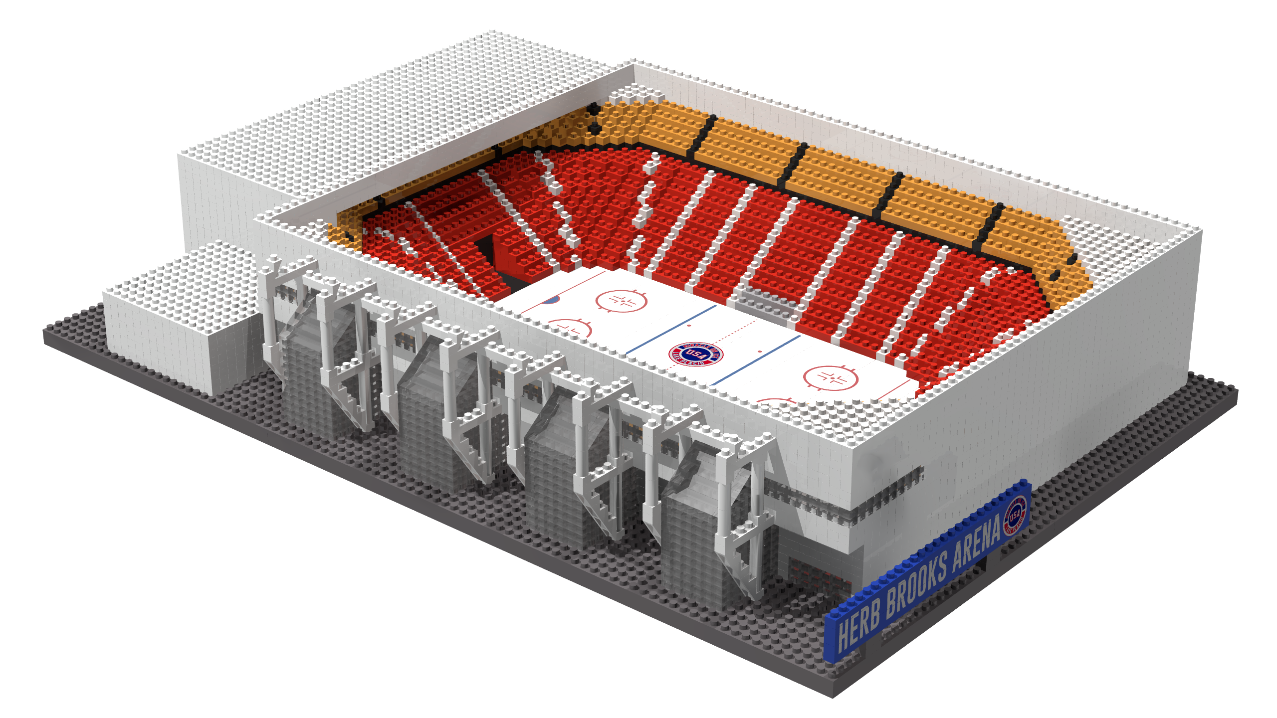 1980 Olympic Herb Brooks Arena Lake Placid Miracle on Ice BRXLZ Builder Set 12X10X3.5 Inches 4