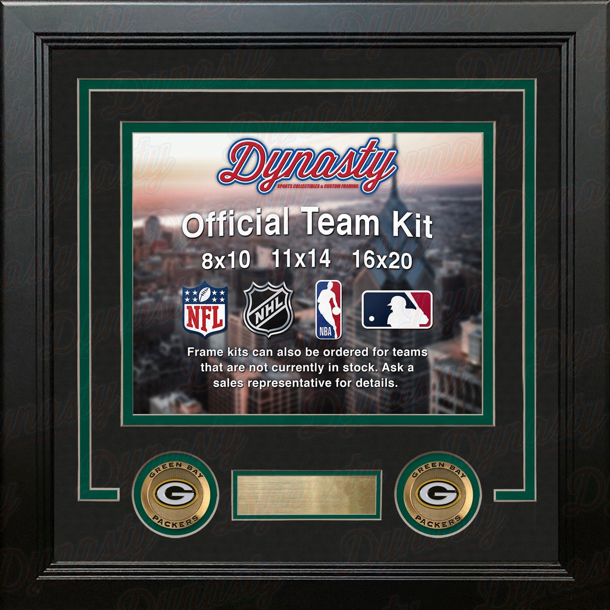Green Bay Packers Custom NFL Football 8x10 Picture Frame Kit (Multiple Colors) 3