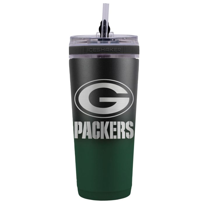 Green Bay Packers 26 oz Stainless Steel Ice Shaker Bottle 1