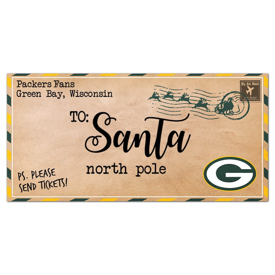 Green Bay Packers 6'' x 12'' Letter to Santa Sign 1
