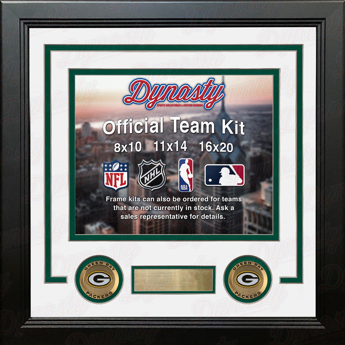 Green Bay Packers Custom NFL Football 11x14 Picture Frame Kit (Multiple Colors)