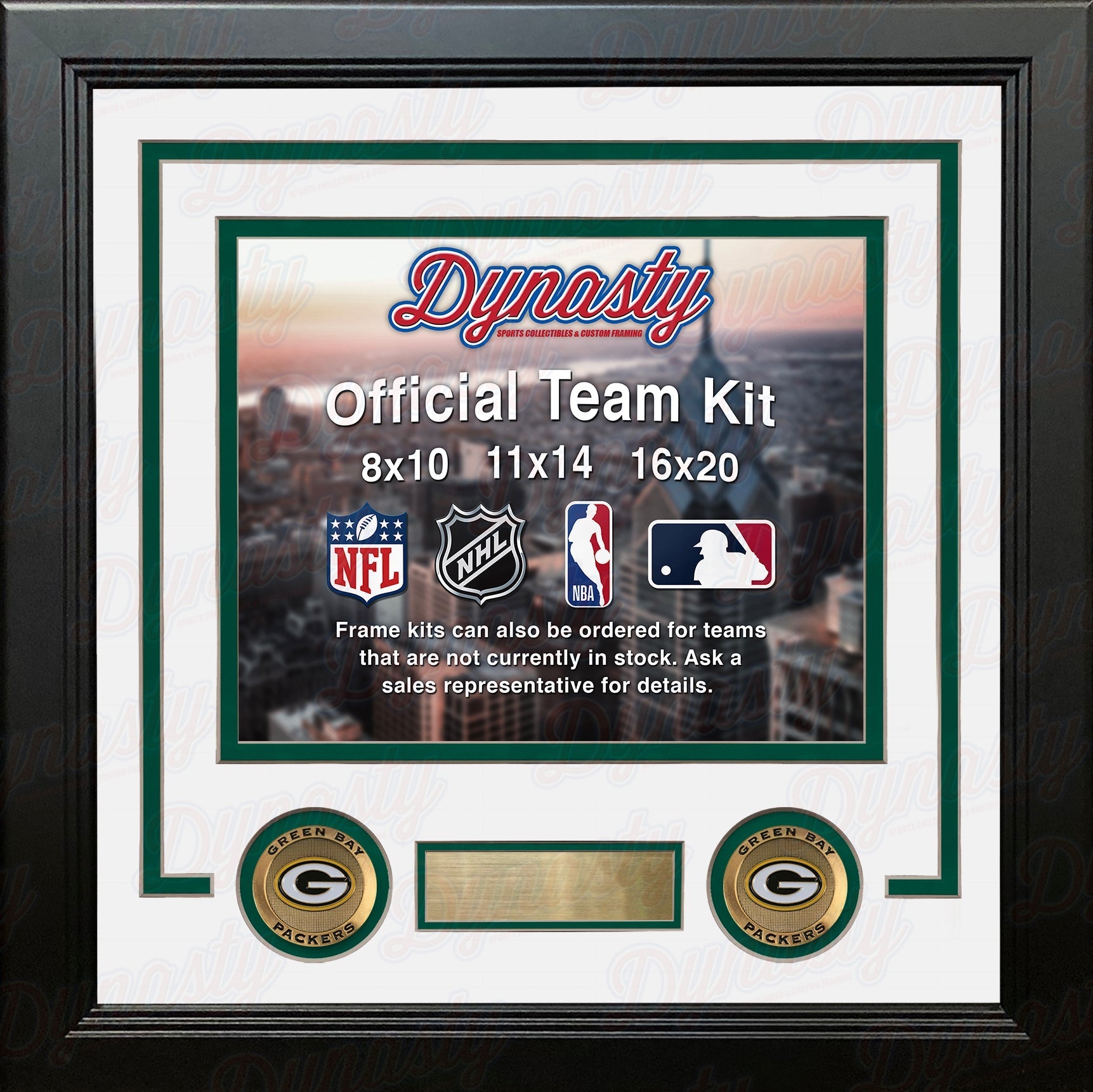 Green Bay Packers Custom NFL Football 8x10 Picture Frame Kit (Multiple Colors) 2