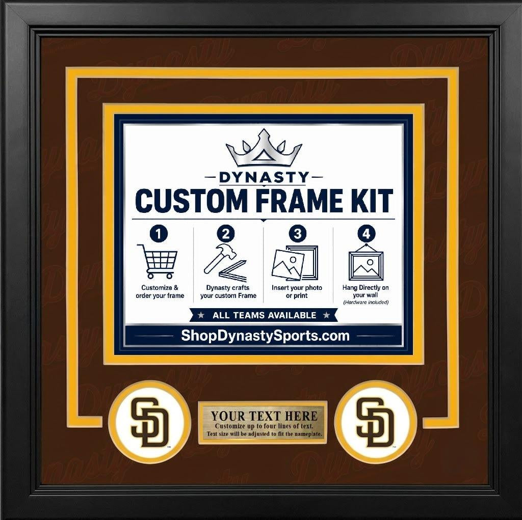 MLB Baseball Photo Picture Frame Kit - San Diego Padres (Navy Matting, White Trim) 5