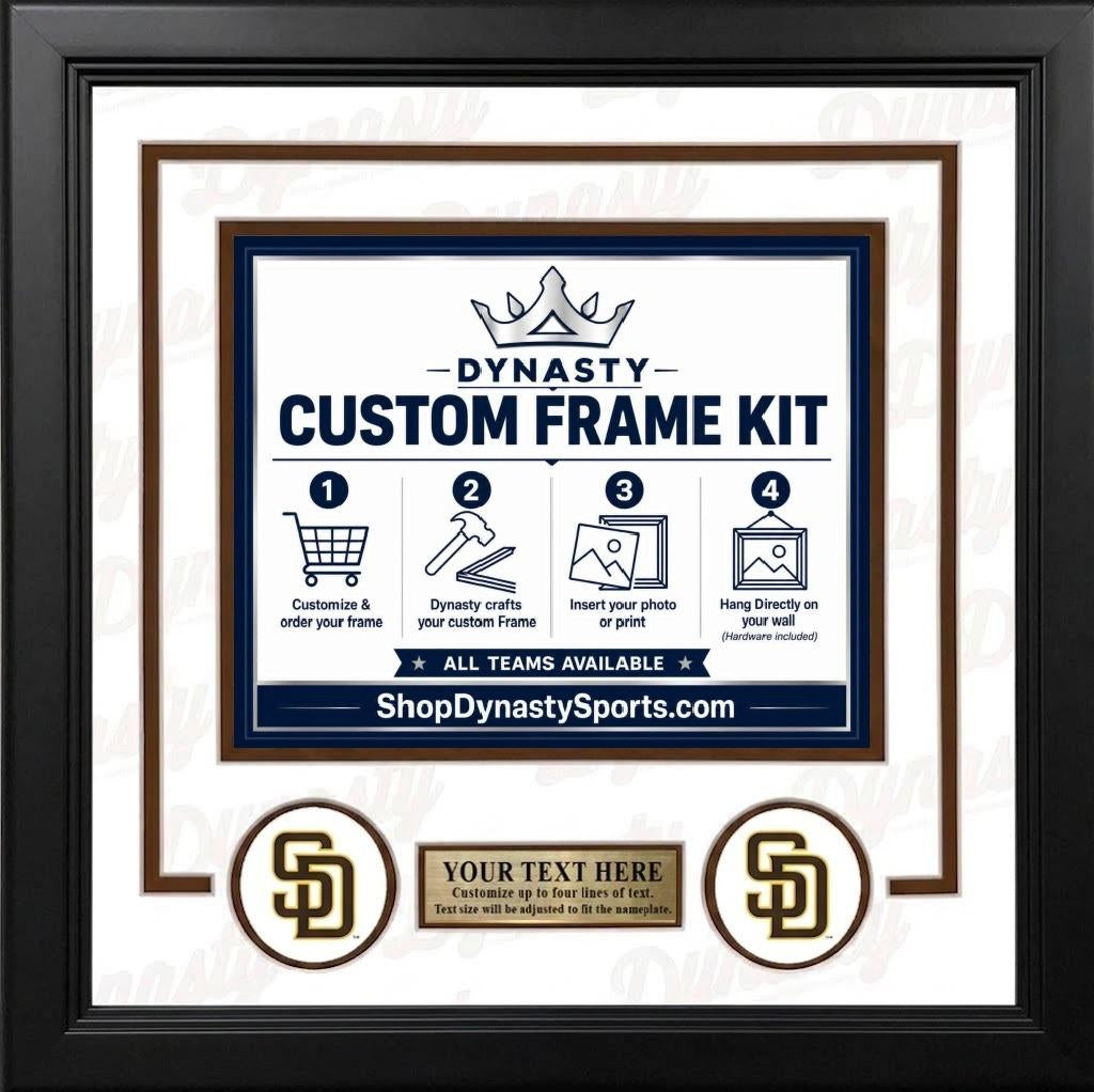 MLB Baseball Photo Picture Frame Kit - San Diego Padres (White Matting, Navy Trim) 76