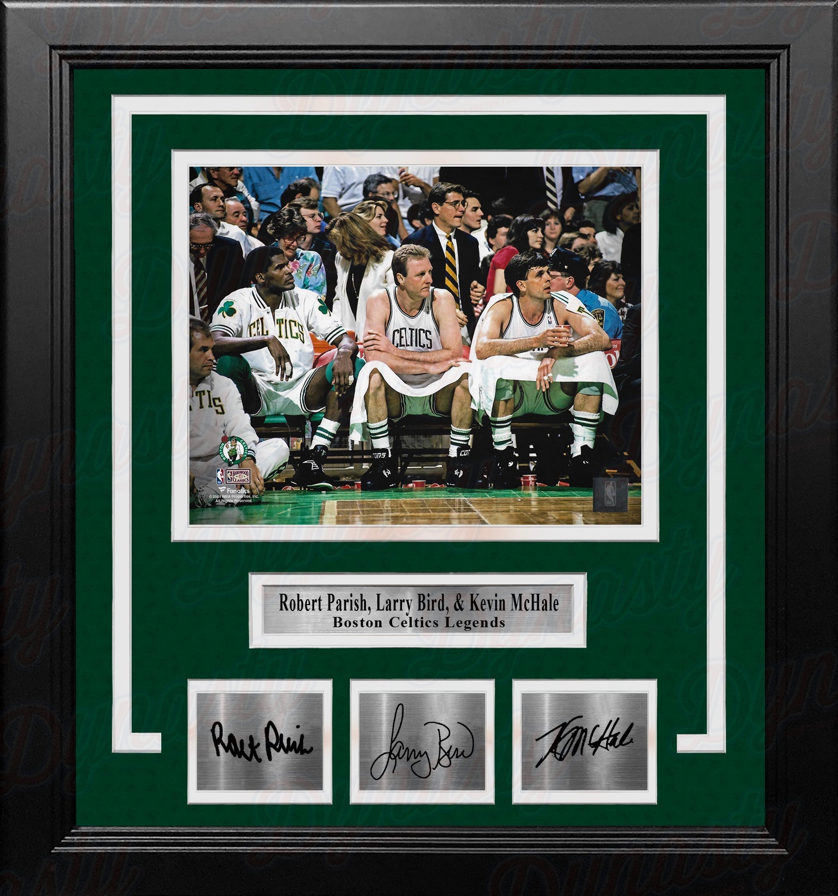 Robert Parish, Larry Bird & Kevin McHale Boston Celtics 8x10 Framed Photo with Engraved Autographs 1